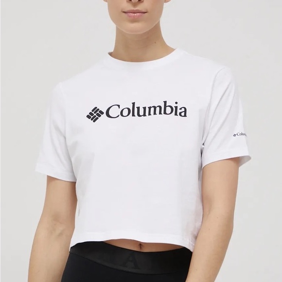 Columbia White cropped t-shirt in NWT - Picture 2 of 8